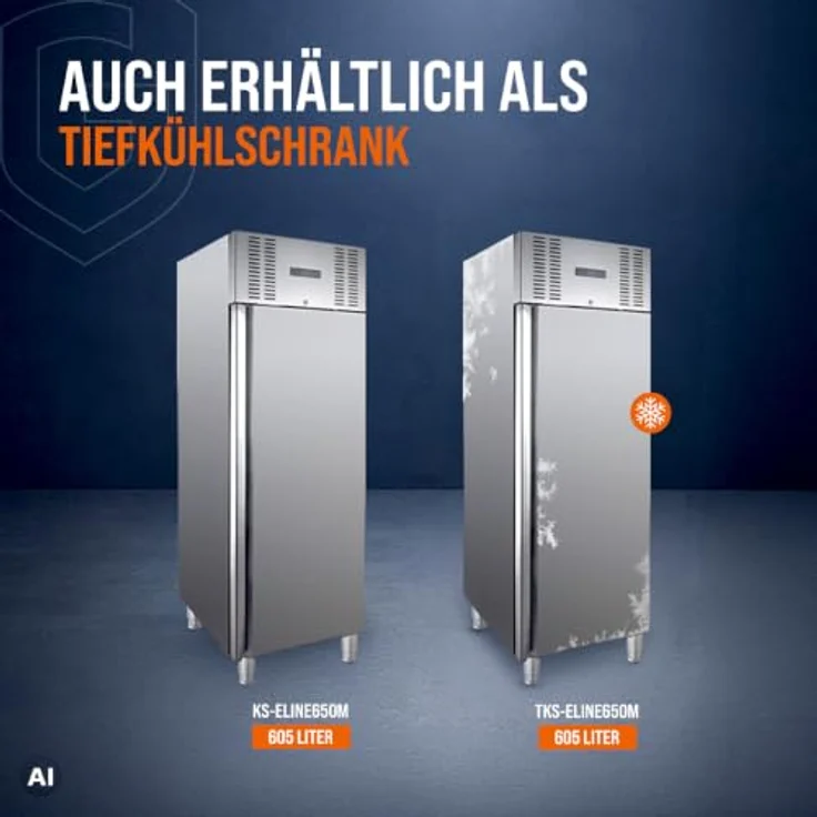 GastroHero Kühlschrank ECO 650 GN 2/1, 605 Liter Volumen, Edelstahl, abschließbar, 3 höhenverstellbare Böden, Touchscreen-Steuerung, Energieklasse A – Bild 8