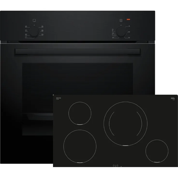 Bosch Einbau-Backofen-Set HBD214FB86, HBF010BA1 + PIE811BB5E, Einbau-Backofen mit Induktionskochfeld, 2 Jahre Herstellergarantie