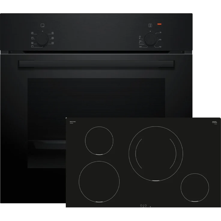 Bosch Einbau-Backofen-Set HBD214FB86, HBF010BA1 + PIE811BB5E, Einbau-Backofen mit Induktionskochfeld, 2 Jahre Herstellergarantie