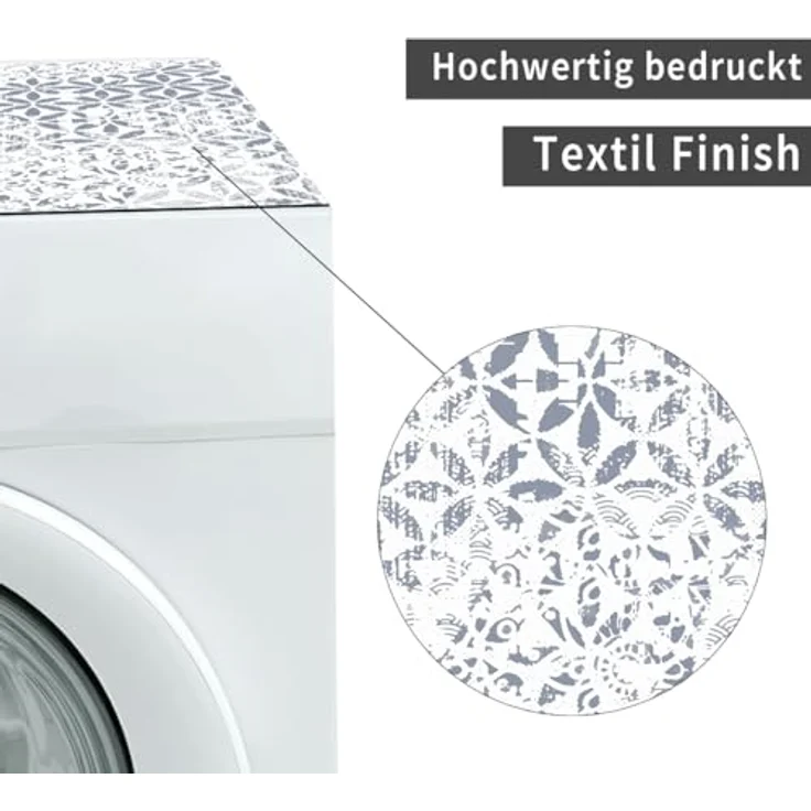 matches21 HOME & HOBBY Tabletop rutschfeste Waschmaschinenauflagen 2er Set, blau grau, 60 cm, zuschneidbare Textil Finish Gummi-Matte als Waschmaschinen-Abdeckung – Bild 5