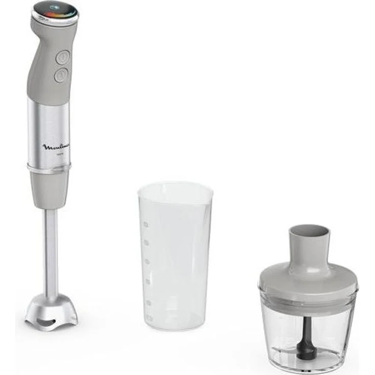 Moulinex DD672B10 Stabmixer 1000W mit Pulsfunktion und Turbo-Funktion, Grau/Stahl