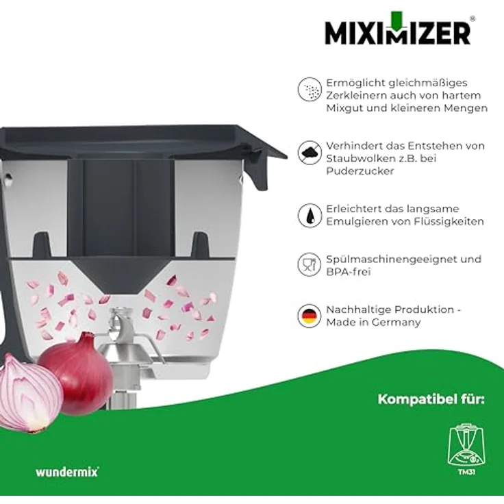 Miximizer Mixtopf-Verkleinerung für den Thermomix TM31, Kunststoff, grau – Bild 4
