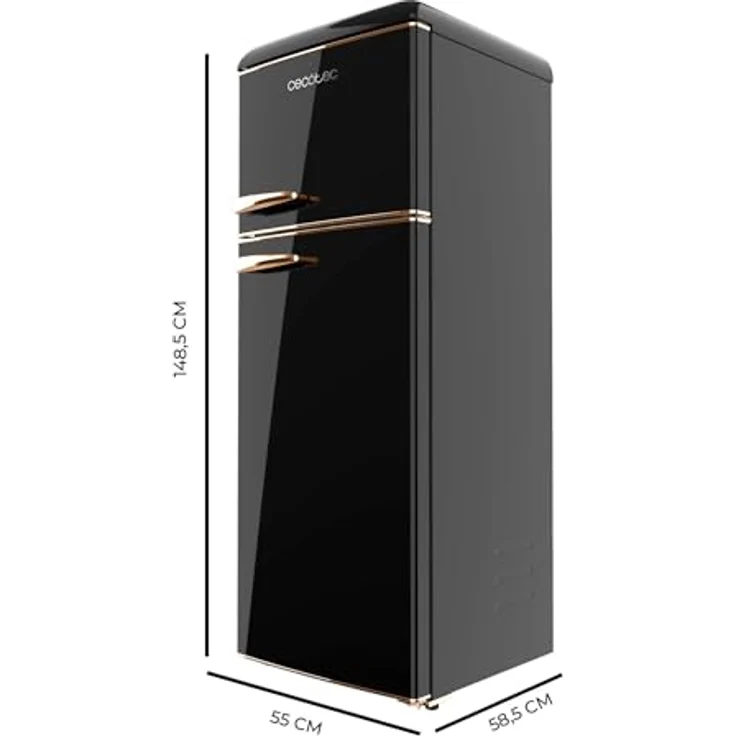 Cecotec Bolero CoolMarket 2D Origin 215 E, Kühlschrank mit 2 Türen, 215 l, Temperaturkontrolle, umkehrbare Tür, Schwarz – Bild 2
