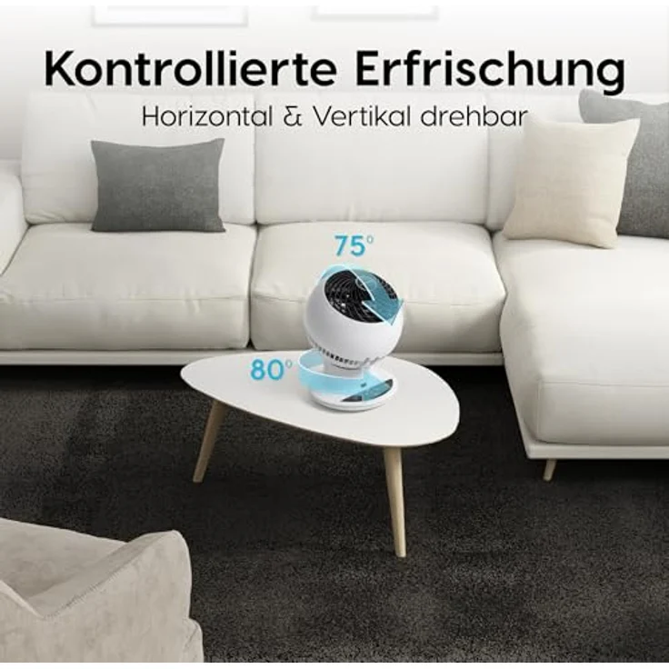 Iris Ohyama White IRIS, leiser Turbo-Ventilator 'Woozoo by Ohyama', PCF-SC15T, Weiss, 38 W, 30 m², Reichweite 25 m, Kunststoff, qm – Bild 4