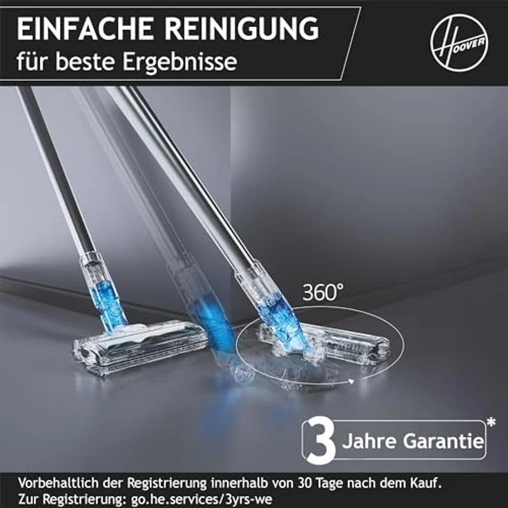 Hoover 360° manövrierbarer Akku Staubsauger mit Tierhaar-Düse & flexibler Fugendüse, bis 120 m² Fläche, Staubsauger kabellos für alle Böden mit Anti-Twist gegen verhedderte Haare [HF416BF] – Bild 2