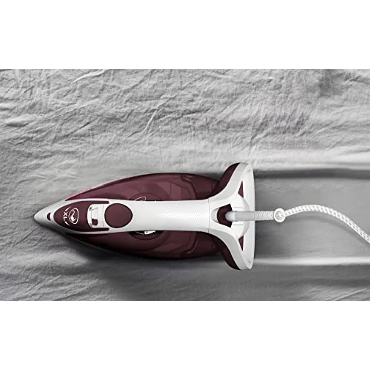 Tefal FV5716 Easygliss Plus Dampfbügeleisen | 190 g/Min. Dampfstoß | Vertikaldampf | XL Wassereinfüllöffnung | stabile Ablage | Durilium AirGlide Bügelsohle | Weiß/Bordeaux – Bild 5