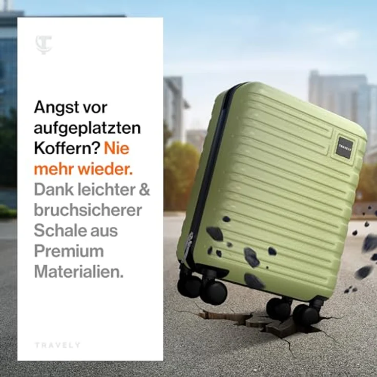 Travely Premium Handgepäck Koffer 55x40x20cm - 36L Trolley Handgepäck mit sanften Rollen und TSA Schloss, blau – Bild 2