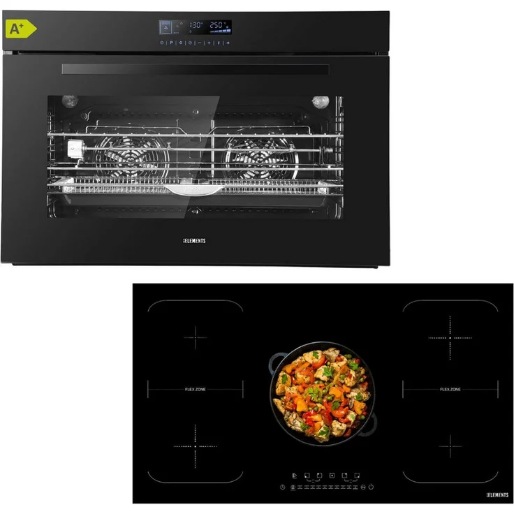 KB Elements Induktions-Kochfeld ELK106PF, Doppelte Flexzone mit 9400 Watt und Timer, Schwarz