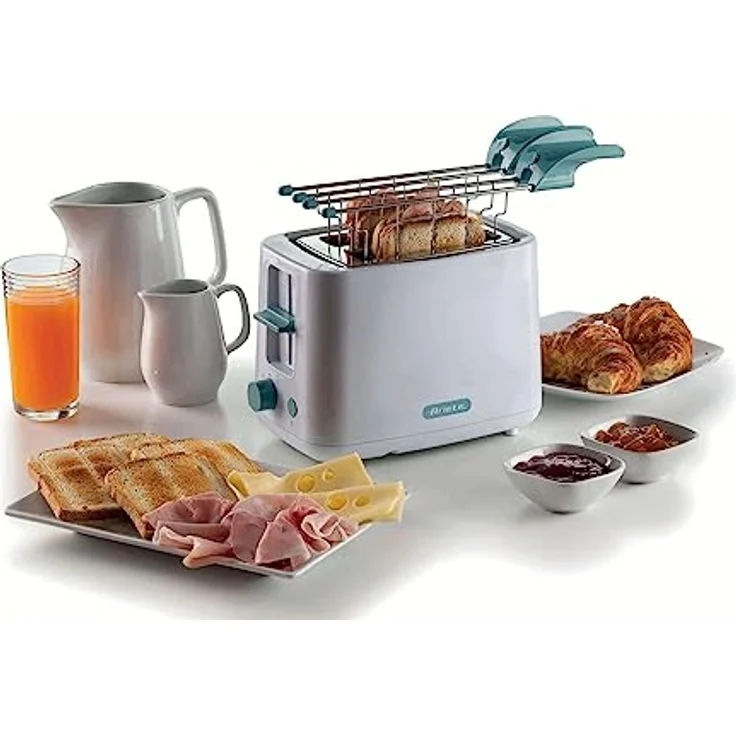 Ariete 0157W Breakfast 2-Schlitz-Toaster mit Zangen weiß, 760 Watt - 7 fein abgestimmte Röststufen, Breite Röstschlitze, Stopp-Taste – Bild 2
