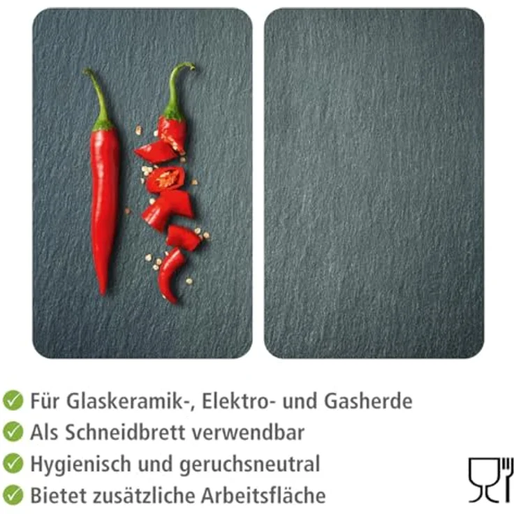 Wenko Herdabdeckplatte, Breite 52 cm, gehärtetes Glas – Bild 4