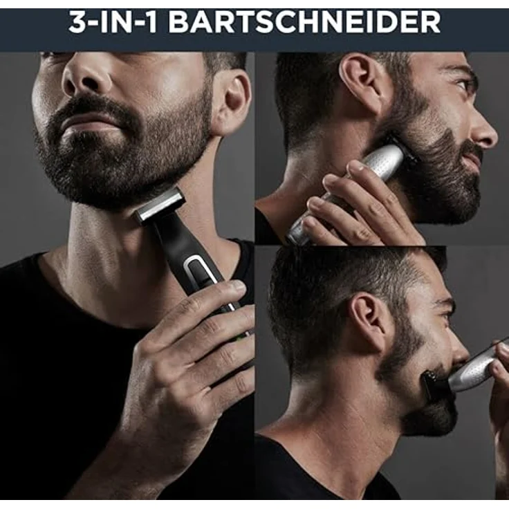 Rowenta Forever Sharp Bartschneider TN6000, Einstellbare Bartlängen: 1, 3 und 5 mm, Laufzeit: 120 Minuten, Klingenmaterial: Edelstahl, kabellose Anwendung, ideal Trimmen und Rasieren, schwarz – Bild 2