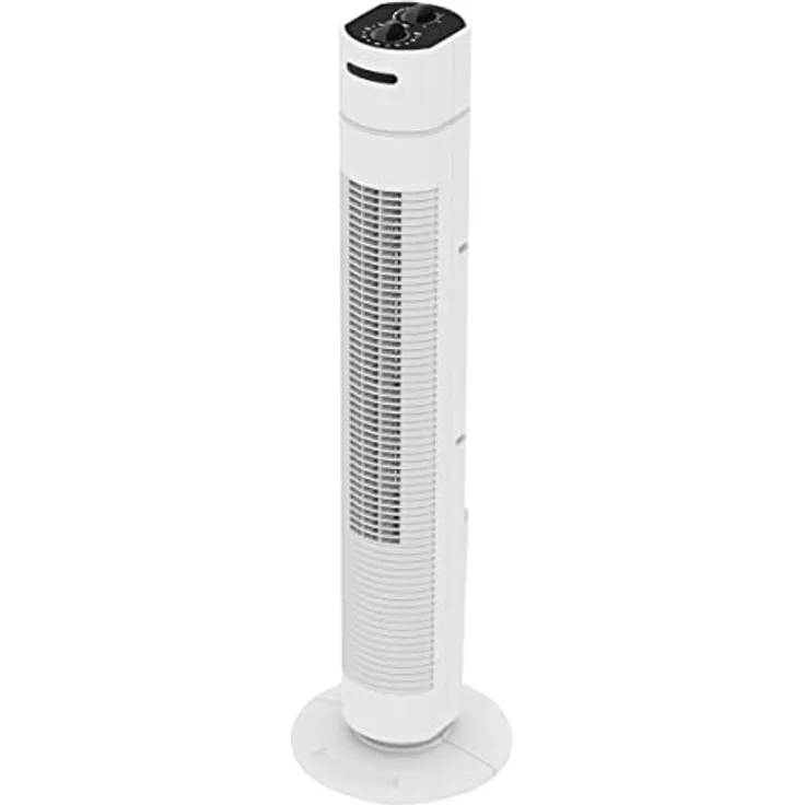 Emerio Turmventilator mit Timer 3 Geschwindigkeitsstufen nachhaltige 35 Watt Leistung zuschaltbare Schwenkfunktion Oszillation zeitloses Design 78cm Höhe TFN-123006 Weiß