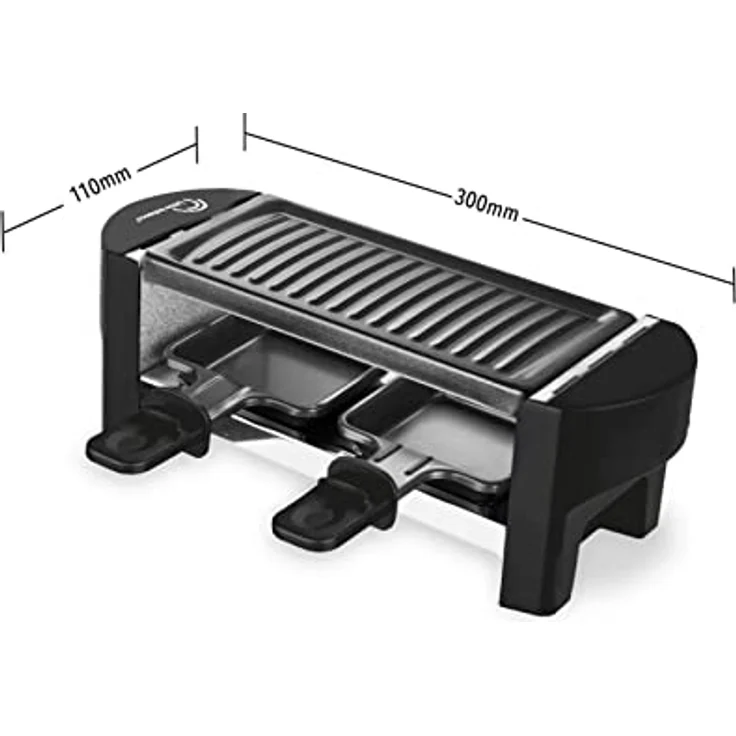 LITTLE BALANCE 8559 Black Jura 2 Raclette 1 oder 2 Personen, Antihaftbeschichtung, 1 oder 2 Personen, 320 W, schwarz – Bild 2