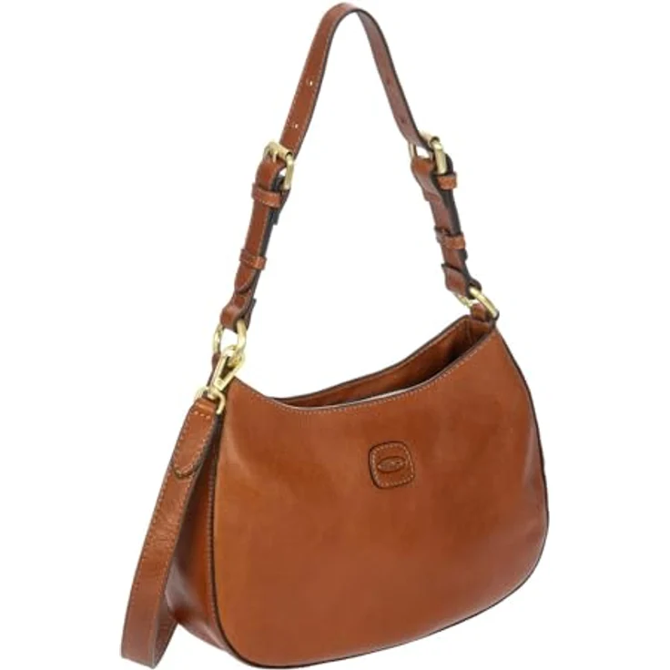 Brics Volterra Schultertasche, Leder 29 cm, Braun, mit praktischen Reißverschluss und zusätzlichem Außenfach – Bild 3