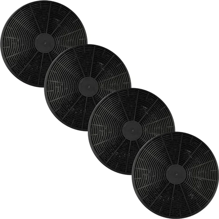 vhbw 4x Aktivkohlefilter Ersatz für Hanseatic CF110, 812120, K10001 für Dunstabzugshaube - 17,5 cm, schwarz – Bild 1