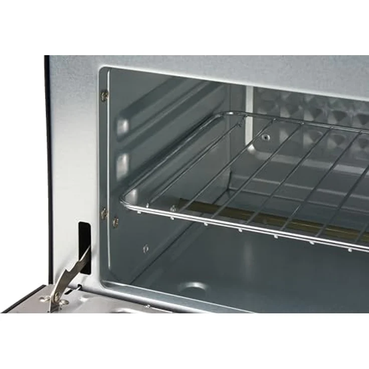 Salco Mini-Backofen MB-9001, 700W, Kapazität 9 Liter, Grill, Timer, Abschaltautomatik, Alu-Backblech und Rost, Toasten, Grillen, Überbacken, Großes Sichtfenster, schwarz-matt – Bild 5