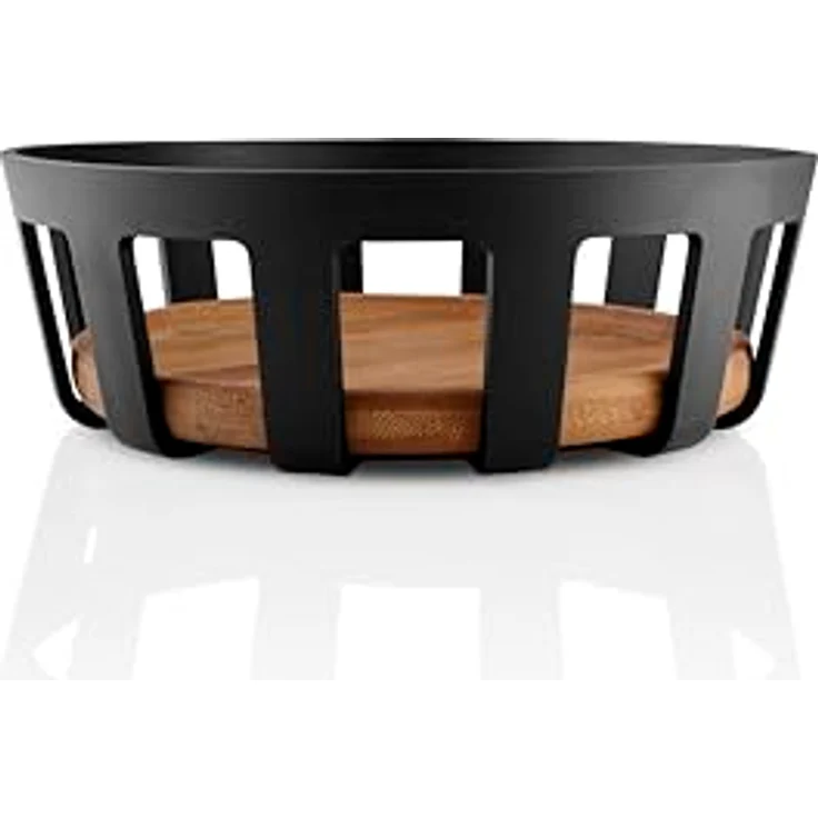 Eva Solo Nordic Kitchen Brotkorb | Schlichtes Design aus Bambus und mattschwarzem Kunststoff | Zum stilvollen Servieren von Brot und Brötchen | black – Bild 3