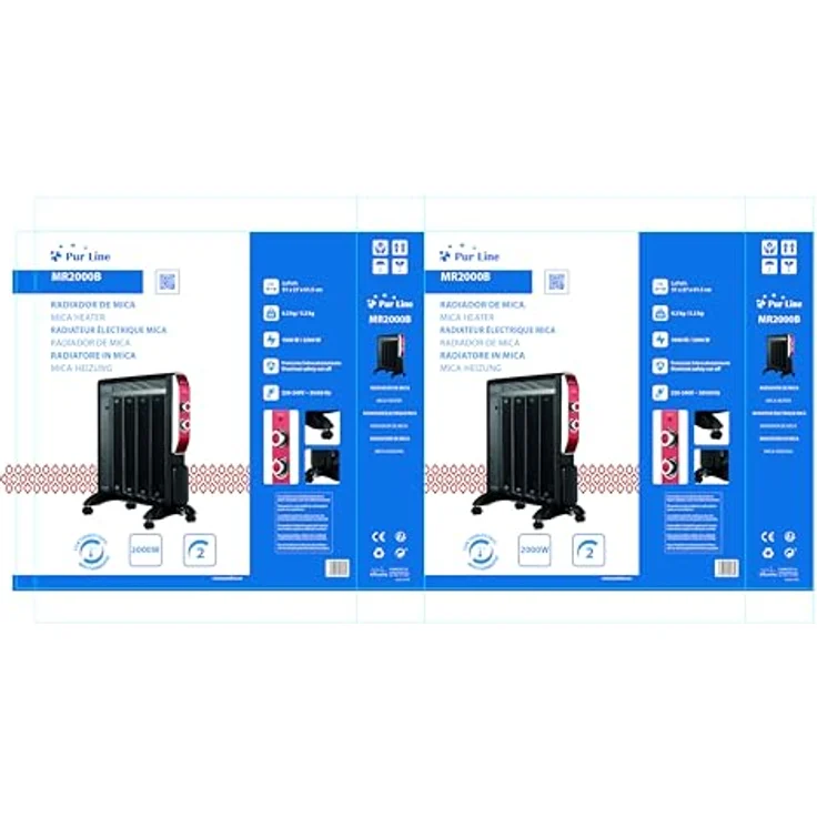PURLINE Elektrische Heizung mit Glimmerplatte mit einstellbarer Thermostat, Radiator – Bild 3