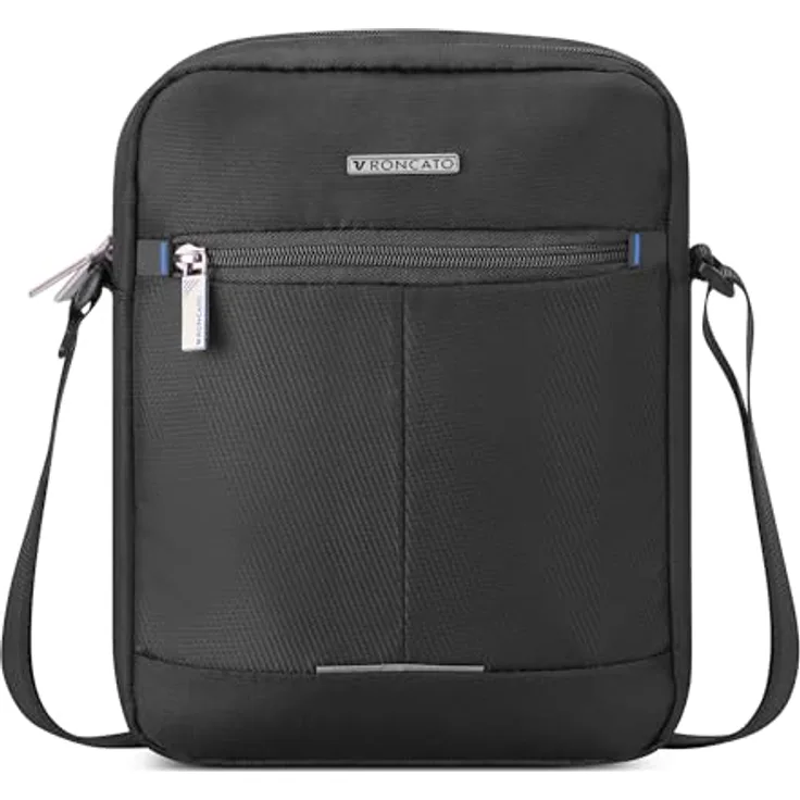 Roncato Easy Office 2.0 Umhängetasche, 20.5 cm, Schwarz, mit Handyfach und verstellbarem Umhängeriemen