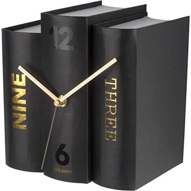 Karlsson KA5729 Book Uhr, Tischuhr, Papier, Schwarz, One Size