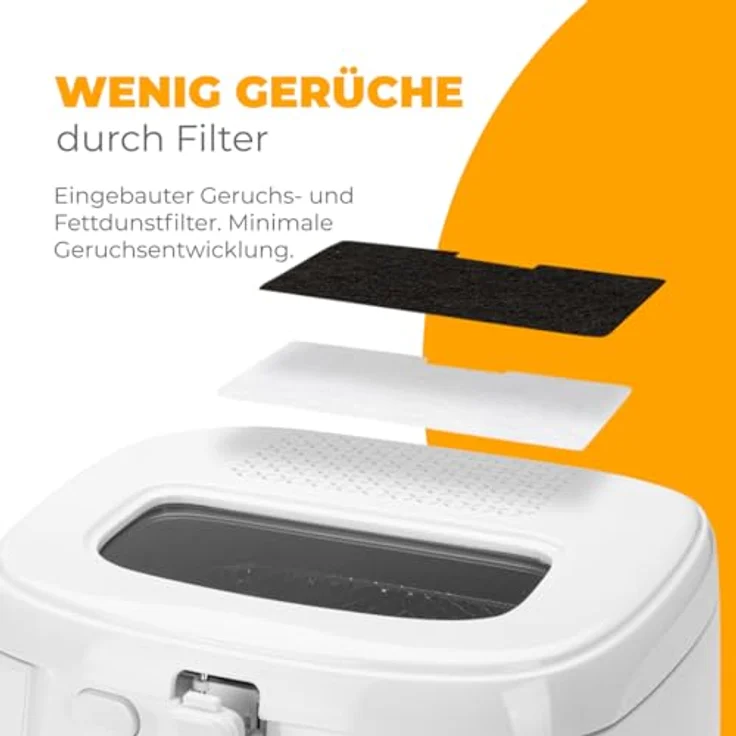 Clatronic Fritteuse FR 3771, mit Fett, weiß, 2.5 Liter Fassungsvermögen, 1800 Watt, Kunststoff – Bild 4