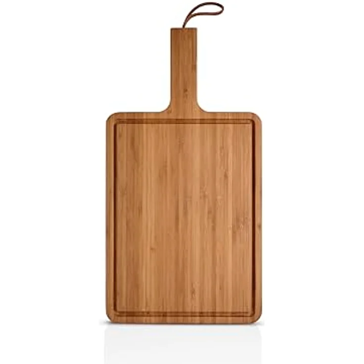 Eva Solo Nordic Kitchen Schneidebrett 32 x 24 cm, FSC-zertifiziertes Bambus mit Saftrillen zur Vermeidung von Flüssigkeitsauslaufen, natur-dunkel – Bild 1