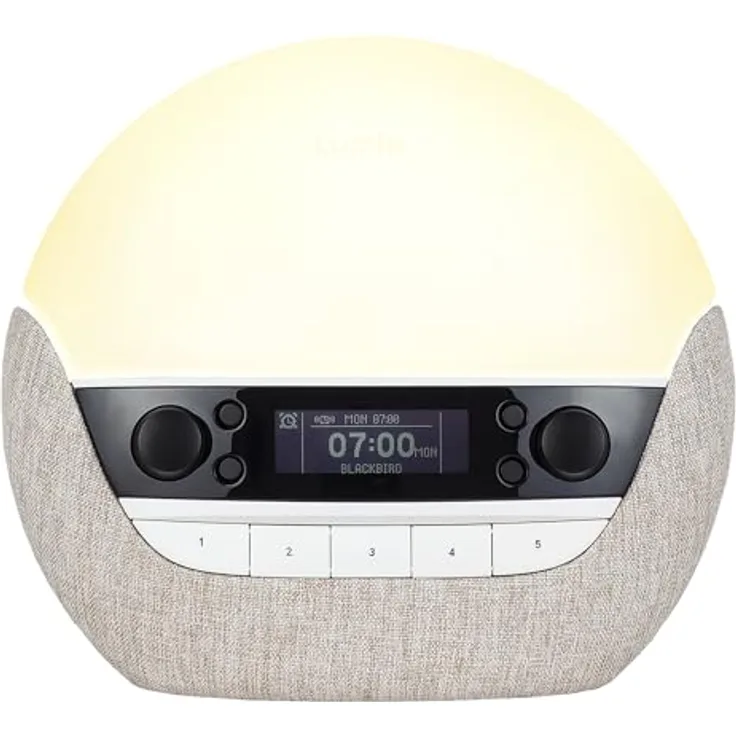Lumie Bodyclock Luxe 700FM, Lichtwecker mit anpassbarem Sonnenauf- und -untergang, UKW-Radio & Bluetooth Lautsprecher, optimiert für Schlaf mit minimalem Blaulicht