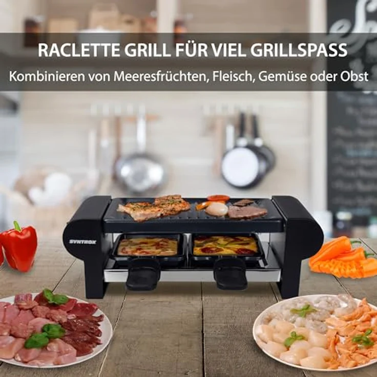Syntrox RAC-350W Raclette-Grill, Antihaftbeschichtet, 350 Watt – Bild 4
