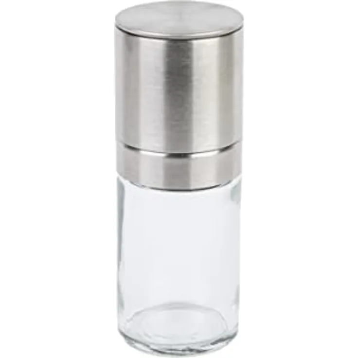 Axentia Gewürzmühle Ø 5 H14 cm, Salz- & Pfeffermühle aus Glas, Edelstahl mit einstellbarem Mahlwerk