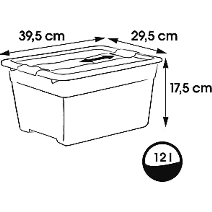 keeeper Aufbewahrungsbox mit Deckel und Schiebeverschluss, 39,5 x 29,5 x 17,5 cm, 12 l, Cornelia, Transparent – Bild 2