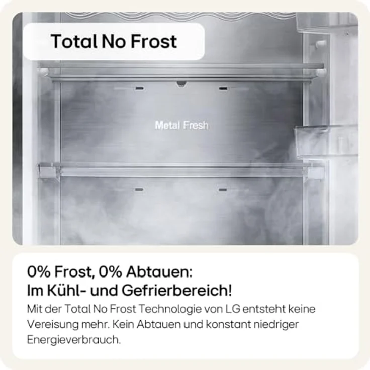 LG GBP62PZNBC Kühl-Gefrierkombination, freistehend, edelstahl, Energieklasse B – Bild 6