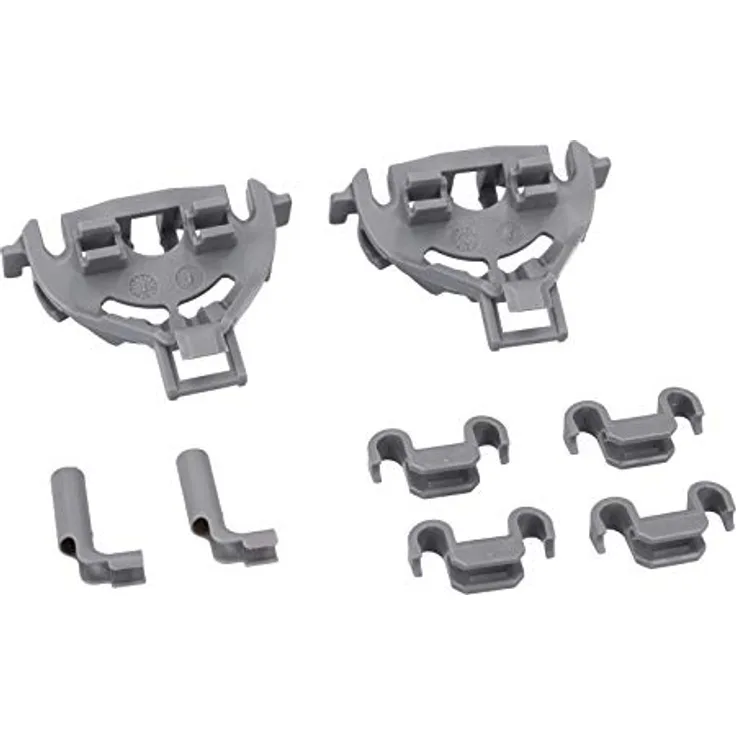 DL-pro Halter Lager Set 8-teilig für Bosch Siemens 428344 00428344 Küppersbusch 435725, graue Ersatzteile für Geschirrkorbabschnitte in Spülmaschinen