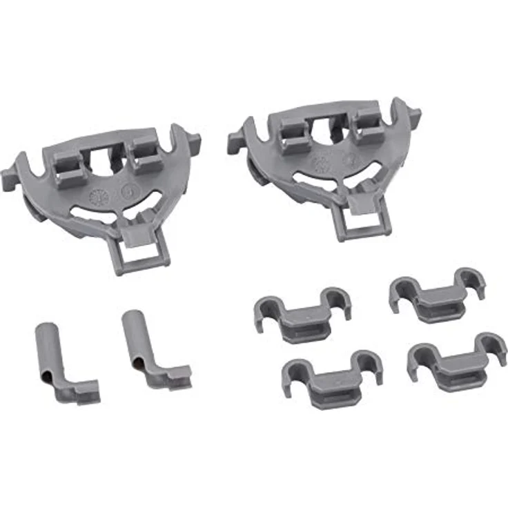 DL-pro Halter Lager Set 8-teilig für Bosch Siemens 428344 00428344 Küppersbusch 435725, graue Ersatzteile für Geschirrkorbabschnitte in Spülmaschinen – Bild 1