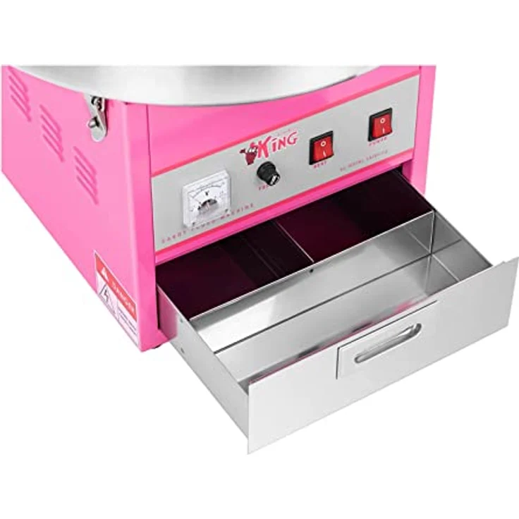 Royal Catering RCZK-1200-W Zuckerwattemaschine Cotton Candy Machine (Ø 52 cm, 1.200 W, 1 Einheit / 60 s, inkl. Zubehör) Pink – Bild 2