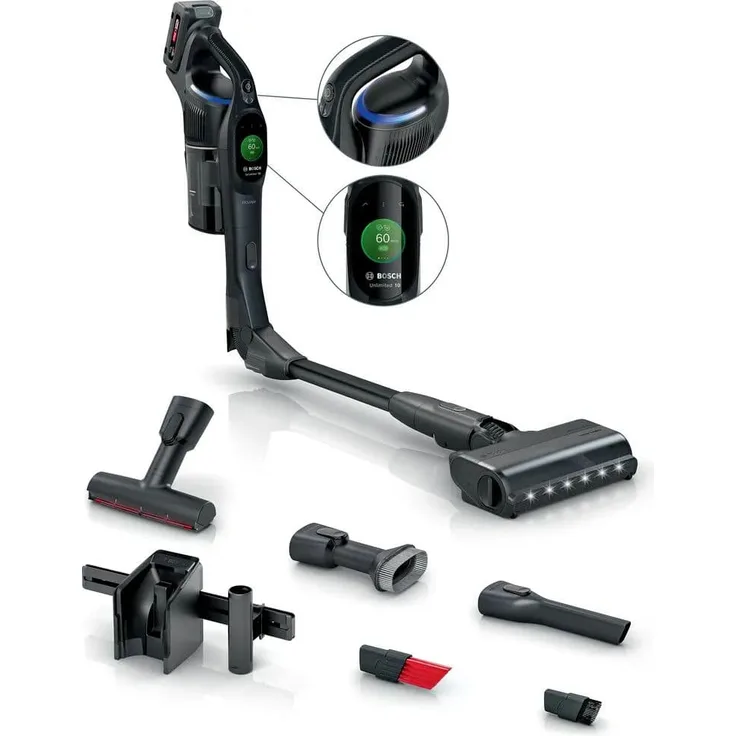 Bosch Unlimited 10 BKS1041BM Handstaubsauger, beutellos mit 80 min Laufzeit, 18 V HEPA, schwarz (inkl. Lieferung zum Aufstellungsort)