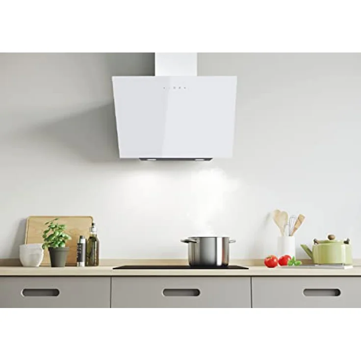 Candy Dunstabzugshaube CVMA60B DE / 60cm Breite / 213W Leistung / 4 Leistungsstufen/max. Luftleistung: 502m³/h/Abluft & Umluft/Energieeffizienz A/kostensparende LED-Leuchte/Weiß - Kraftvolle 4-Stufen Dunstabzugshaube mit LED-Beleuchtung - Preisvergleich – Bild 4