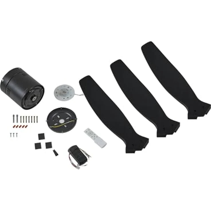 Lucande Deckenventilator Vindur, 132 cm, Schwarz, mit 3 Lüfterflügeln und Fernbedienung – Bild 9