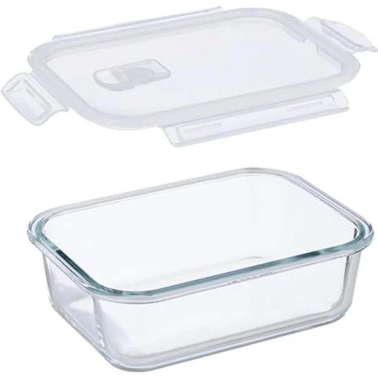 Frischhaltedosen Set von 3, 1040 ml, luftdicht, aus Glas mit PP-Kunststoffdeckeln, transparent – Bild 6