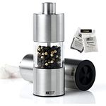 AdHoc Geschenkset aus Pfeffermühle und Salzmühle Classic inklusive Meersalz und Pfeffer | 2 Gewürzmühlen 13 cm, Edelstahl/Acryl - Preisvergleich