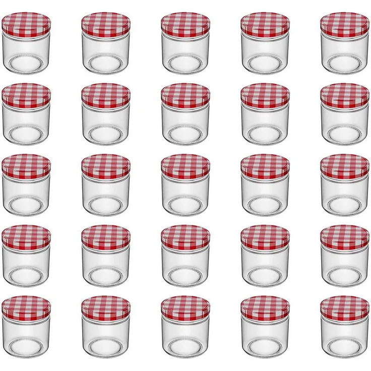 Intirilife Einmachglas, Glas, (25-tlg), Sturzgläser Marmeladengläser Vorratsgläser Schraubdeckel Einmachgläser, 150 ml, hitzebeständig, langlebig, wasserdicht