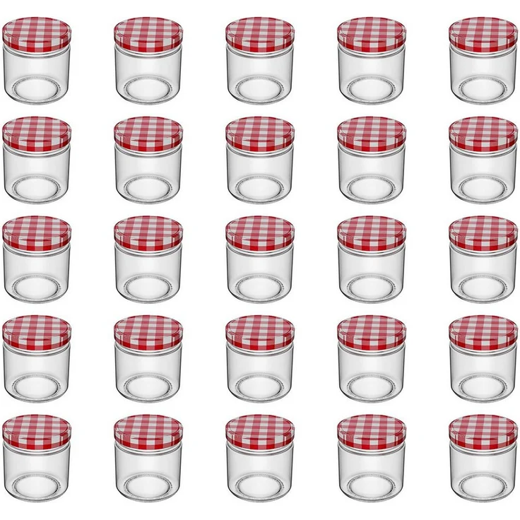 Intirilife Einmachglas, Glas, (25-tlg), Sturzgläser Marmeladengläser Vorratsgläser Schraubdeckel Einmachgläser, 150 ml, hitzebeständig, langlebig, wasserdicht – Bild 1