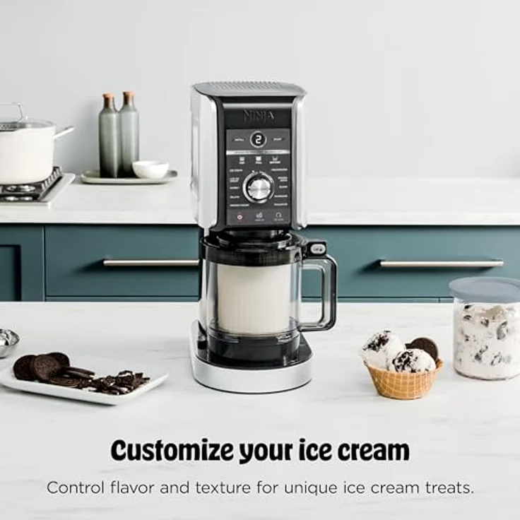 Ninja NC501 CREAMi Deluxe, 11-in-1 Eismaschine mit 2 XL Pint-Behältern, individuell anpassbare Frozen Leckereien, Silber – Bild 4
