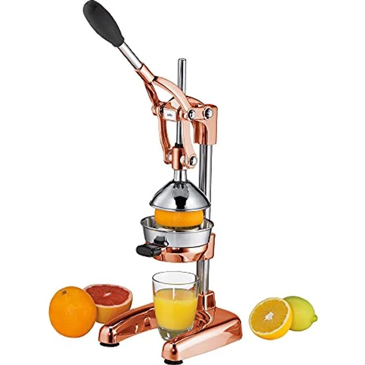 Cilio C309454 Manuelle Saftpresse, Zinkdruckguss, Kupfer, 23 x 19 x 44 cm – Bild 2