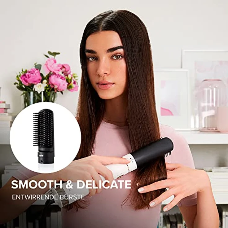 Bellissima Air Wonder, Heißluftbürste, Ionentechnologie, Bürsten mit Keramik- und Keratinbeschichtung, trocknet, verleiht Volumen, 8 Zubehörteile, 1000 W – Bild 4