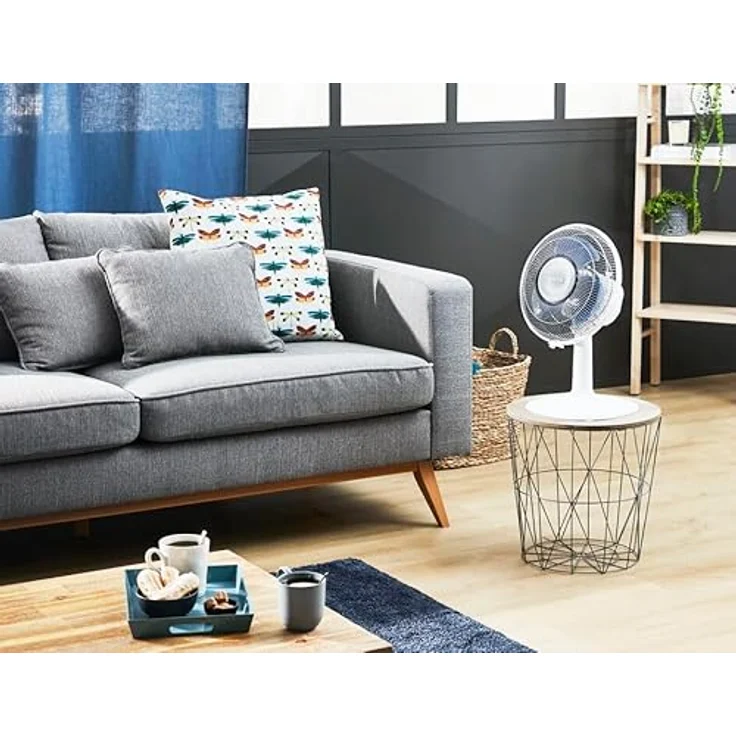 Rowenta VU2310 Essential+ Tischventilator (2 Geschwindigkeitsstufen, verstellbarer Neigungswinkel, 28 Watt, 46 dB(A), 100% Kupfermotor, sehr kompakt) weiß – Bild 4