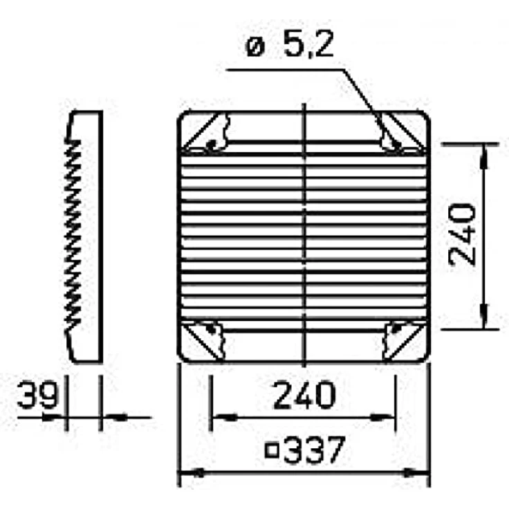 Helios Ventilatoren G 250 Schutzgitter, bruchfestes Kunststoffgitter zur Abdeckung von Lüftungsöffnungen, flache Bauweise mit Befestigungsmaterial – Bild 2