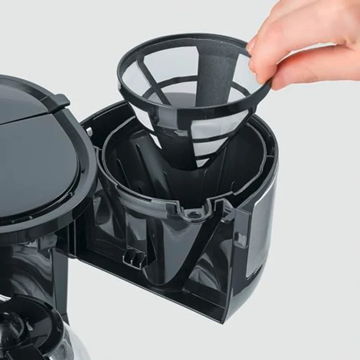 SEVERIN Filterkaffeemaschine, Kompaktes Design, Gebürsteter Edelstahl-Schwarz, KA 4808 – Bild 5