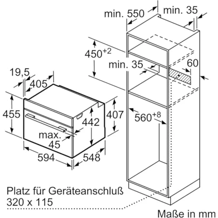 BOSCH Einbau-Mikrowelle CMG7241B1, Grill, Heißluft, Ober-/Unterhitze, 45 l, Schwarz – Bild 3