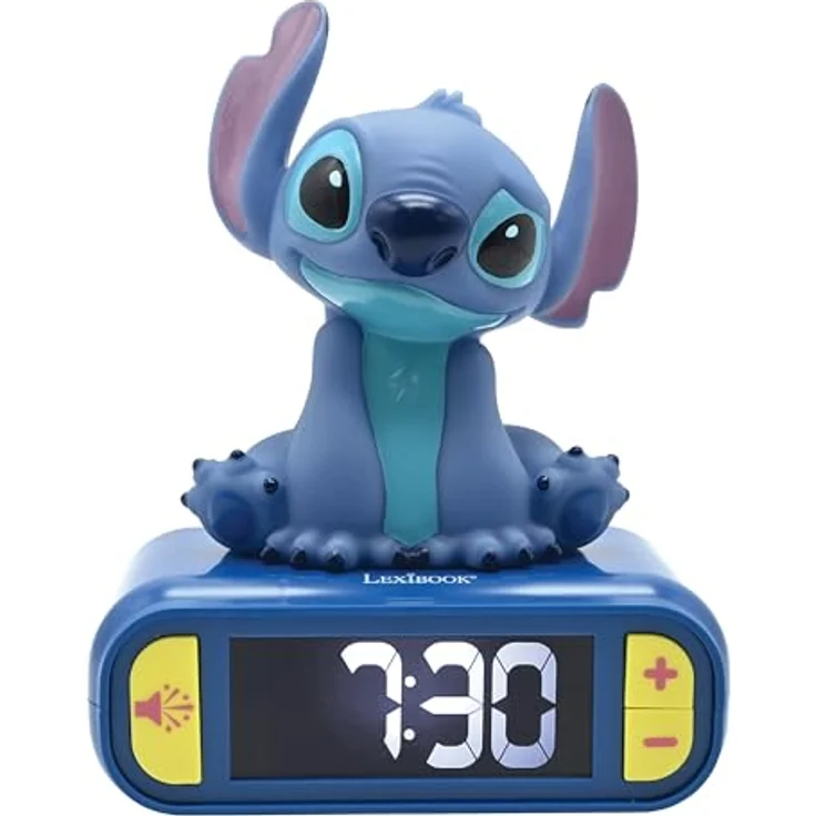 Lexibook Disney Stitch, Nachtwecker mit 6 Ringtönen und Sounds, beleuchtet, hintergrundbeleuchtetes LCD-Display, Schlummerfunktion, Blau, RL800D – Bild 1