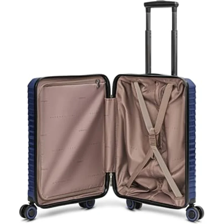 Stratic Shine 4 Rollen Kabinentrolley 55 cm, Blau, bruch- und kratzfest, leichtläufige Rollen, durchdachtes Innenleben – Bild 4